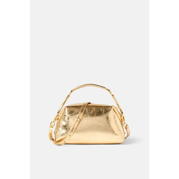 B-71. Sandro Gold Leather Clutch OS - Picture 1 of 1